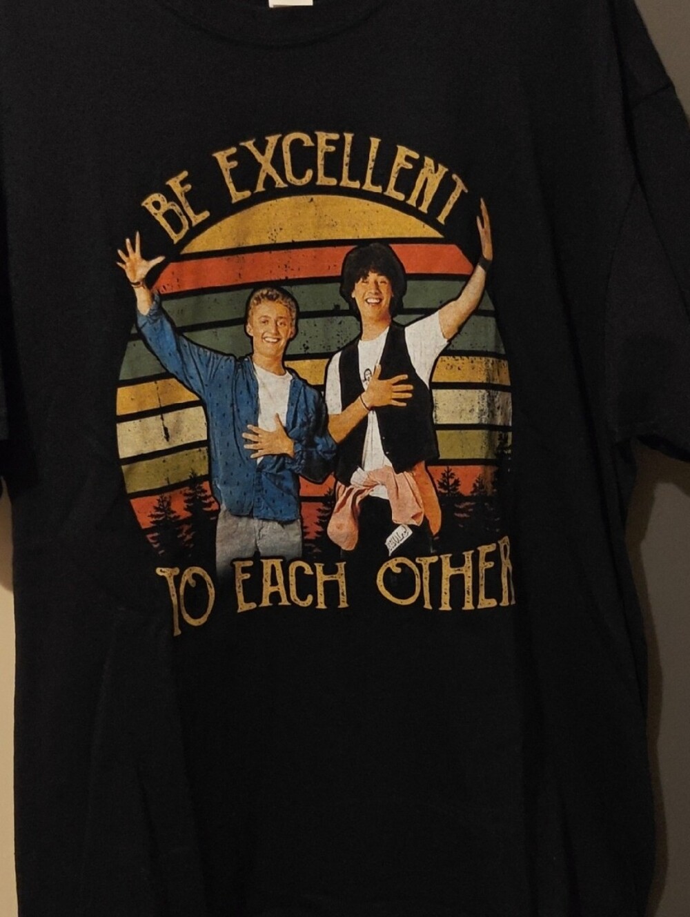 Bill And Ted Black T-Shirt with Gold Print